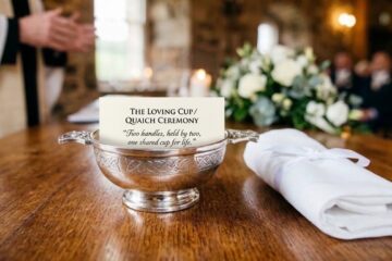 An AI generated image of a two-handed loving cup used for a special wedding ceremony event.