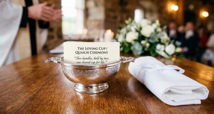 An AI generated image of a two-handed loving cup used for a special wedding ceremony event.